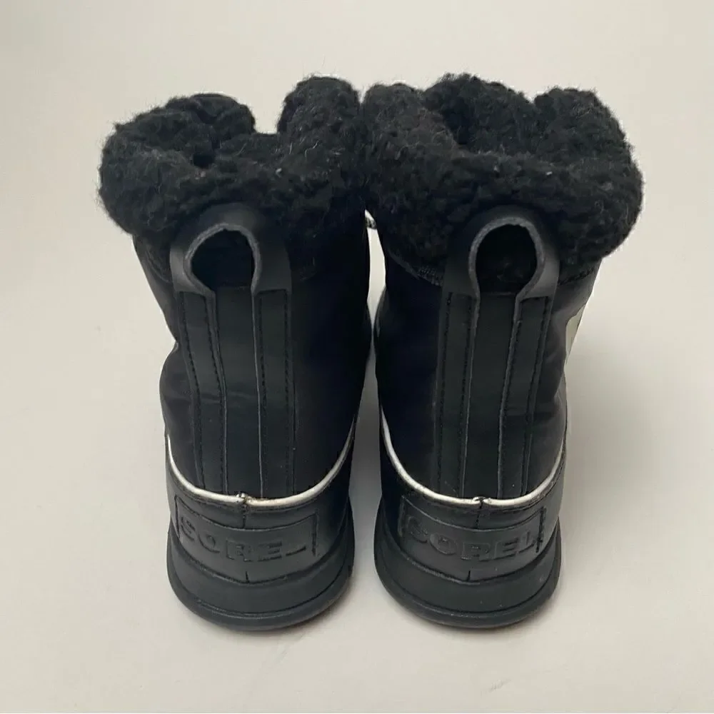 Sorel Joan Explorer Carnival Sneaker Boots Black White 9.5